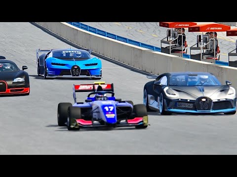 Bugatti Supercars vs Formula 3 - Laguna Seca