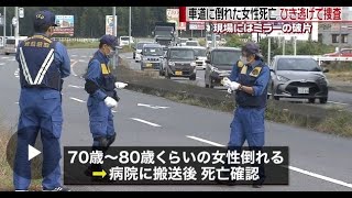 車道に倒れた女性…死亡　ひき逃げで捜査 | 本日のニュース