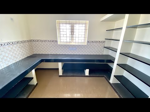 Non-Modular Kitchen Design with Many Storage Wall Shelves😍😍