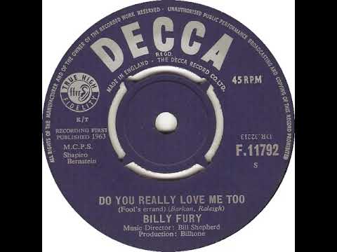 UK New Entry 1963 (274) Billy Fury - Do You Really Love Me Too (Fool's Errand)