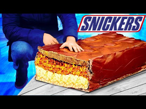 Giant Snickers | How to Make The World’s Largest DIY Snickers by VANZAI COOKING