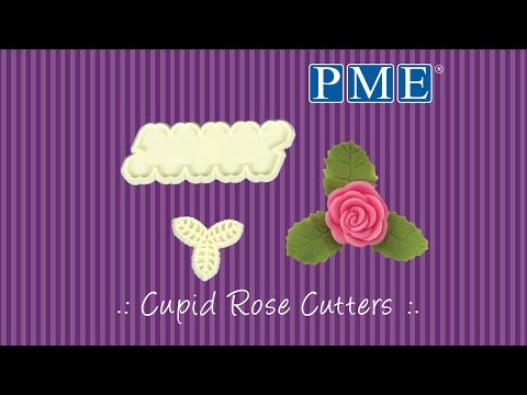 Cupid Rose & Leaves 2 pc icing cutter set Cupid Rose & Leaves 2 pc icing cutter set