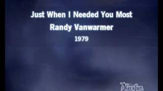 Randy Vanwarmer - Just When I Needed You The Most video