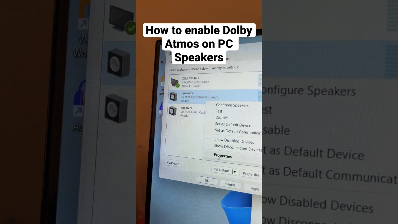 How to enable Dolby Atmos On PC Speakers #shorts