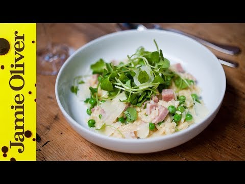 エンドウ豆とハムのオルソ(ソルテドフード入り (Pea and Ham Orzo with Sortedfood)