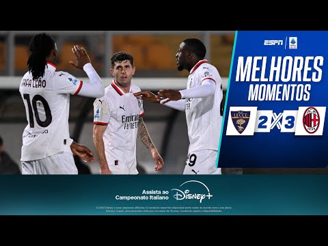 Gols e lances de Lecce x Milan