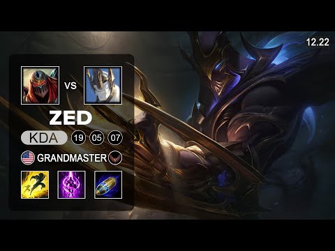 Laceration Zed vs Galio Mid - NA Grandmaster - Patch 12.22 Season 12