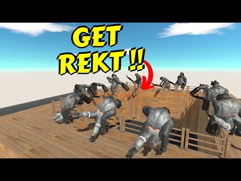 Mutant SCIMITARILLA Gorilla on Fortress rekt ALL UNITS in Animal Revolt Battle Simulator