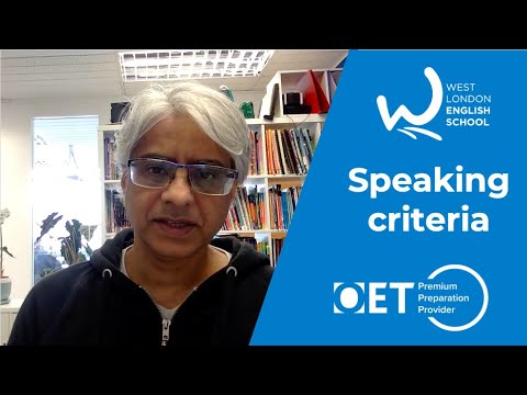 OET Speaking Criteria @ West London English School - Facebook live - Occupational English Test