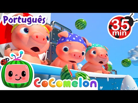 Capa de Os Três Porquinhos Piratas | Melhores Canções | Cocomelon em Português | Músicas Infantis e Desenhos