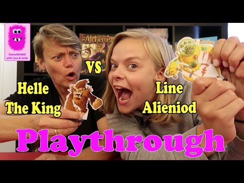 King of Tokyo, playthrough & impression Line Alieniod vs Helle The King (In English, board game)
