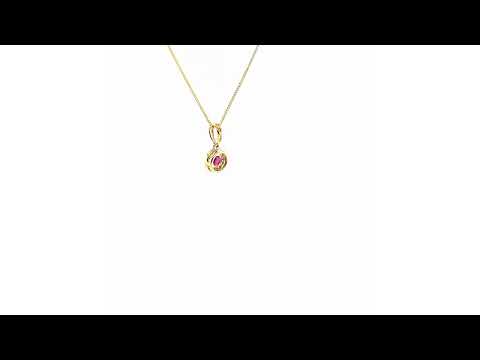 9ct Yellow Gold Ruby and Diamond Cluster Pendant 0.41ct - 05190785 | Johnsons Jewellers