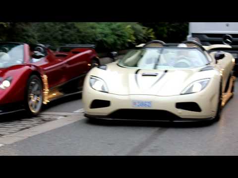 Koenigsegg Agera and Pagani Zonda F Spyder In Monaco