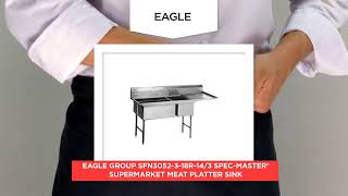 Eagle Group SFN3052-3-18R-14/3 Spec-Master® Supermarket Meat Platter Sink