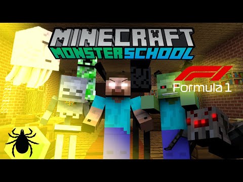 Monster School : F1 CAR Racing Challenge - Minecraft Animation
