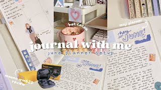 📔 journal with me: june muji planner monthly setup ₊˚ෆ ☁️ maono wm620 wireless mic review | asmr