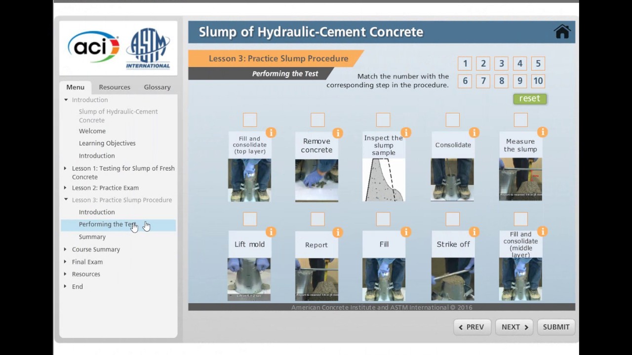 ACI University: Concrete Field Testing Technician eLearning course