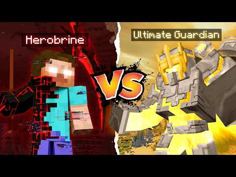 THẦN CHẾT HEROBRINE Đối Đầu Với ULTIMATE GUARDIAN GOLEM Trong Minecraft...