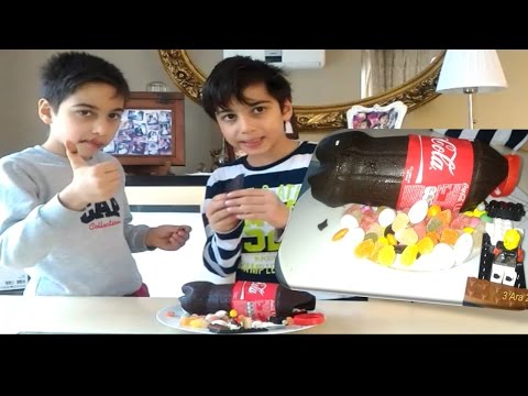 Süpriz çikolata şişesi yaptık...DIY Chocolate Coca Cola Bottle Shape - Easter Egg Surprisee