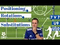 Youth Soccer - position players correctly, handle rotations & subs