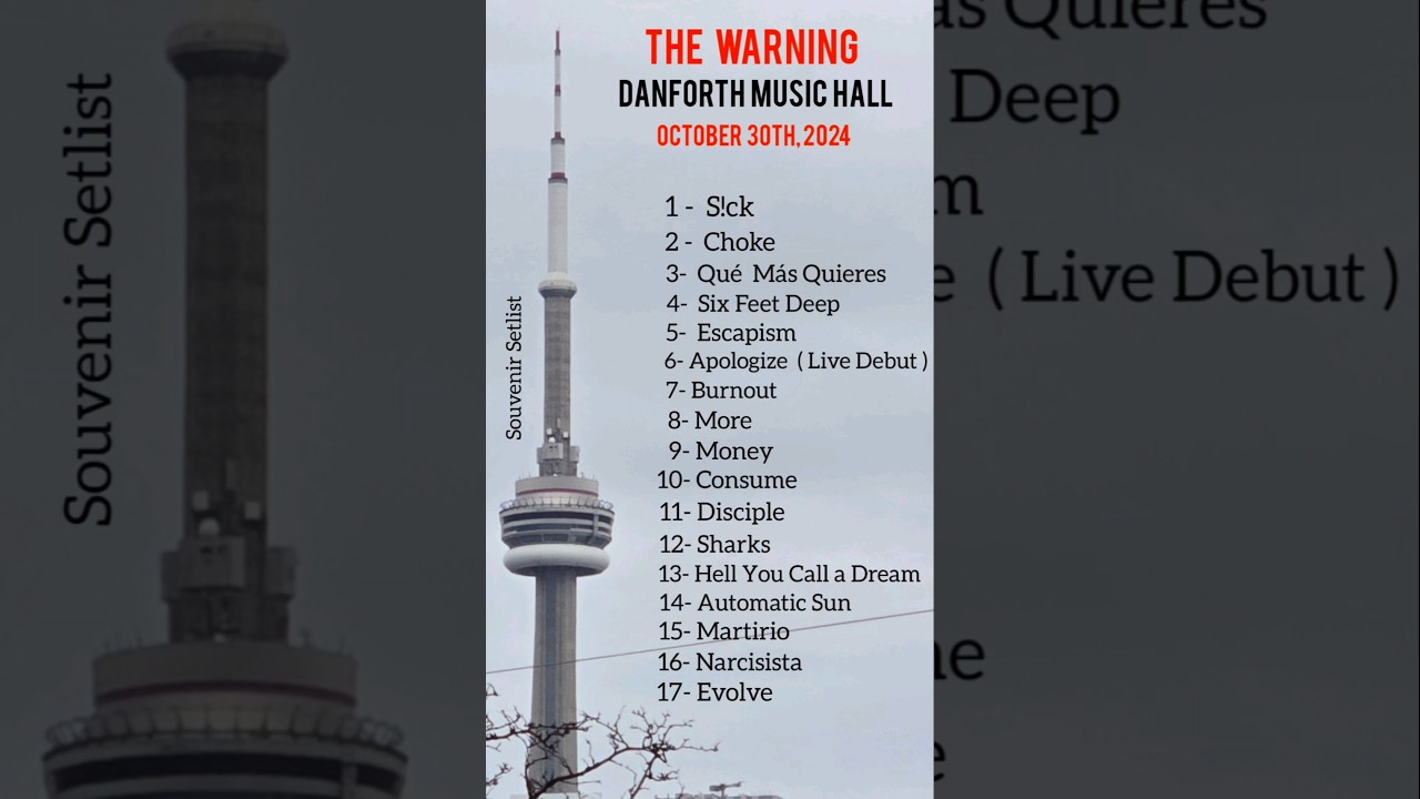 I made a souvenir setlist of the last show of 2024 in Toronto.  #setlist #keepmefed #tour #martintw