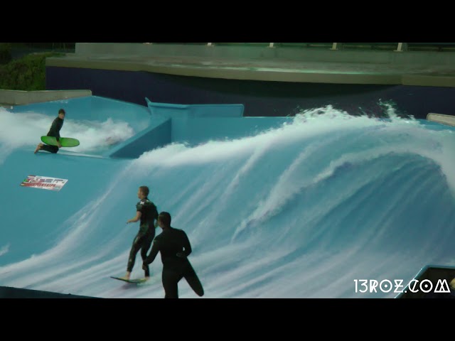 Night Surf on the FlowBarrel 10 Double at WaveHouse Durban World Championships Practice 3