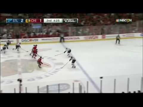 Olli Jokinen wrist shot goal 2-1 St. Louis Blues vs Chicago Blackhawks April 5 2015 NHL