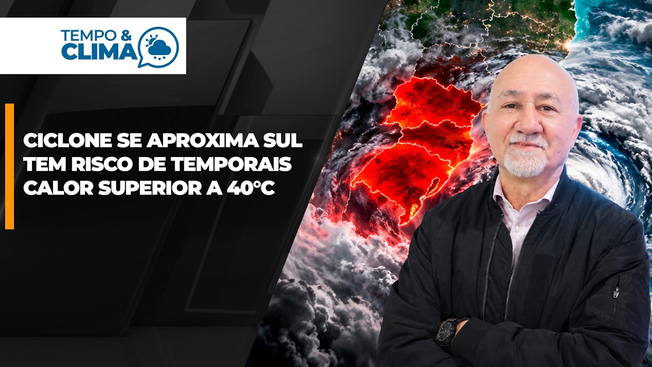 Ciclone extratropical favorece tempestades no Sul, enquanto calor supera 40°C em áreas do Brasil
