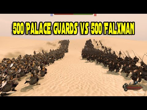 500 Palace Guards vs 500 Falxman Mount & Blade 2: Bannerlord Battle Test