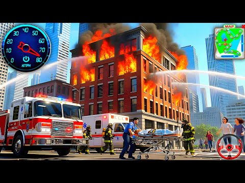 Fire Truck Rescue Simulator 3D - US Emergency 911 FireFighter Rescue - Android GamePlay