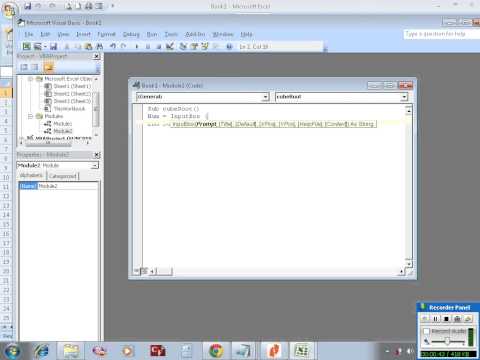 Excel VBA example 4: writing a sub procedure to find cube root