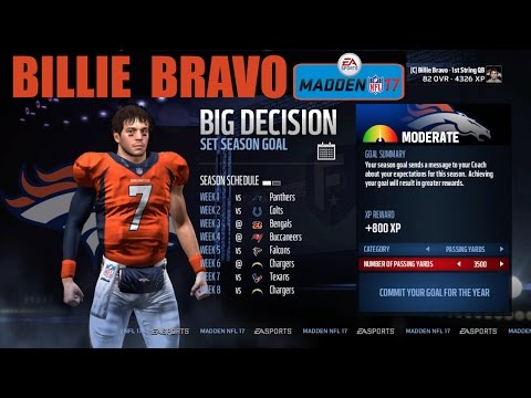 Madden NFL 17 - Billie Bravo (QB) Career Mode EP1 - Creation & Week 1 vs Panthers