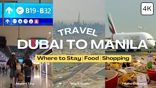 2 Days in MANILA, Philippines | DUBAI Airport Tour, Where to Stay, Food, Shopping | Travel Vlog 4K