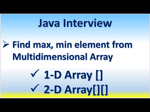 Java Interview Find Max Min Element From Multidimensional Array 1 D Array 2 D Array