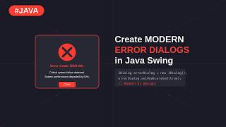 Java Swing Error Dialog: Make a Modern Error Dialog for Your Java Swing Application