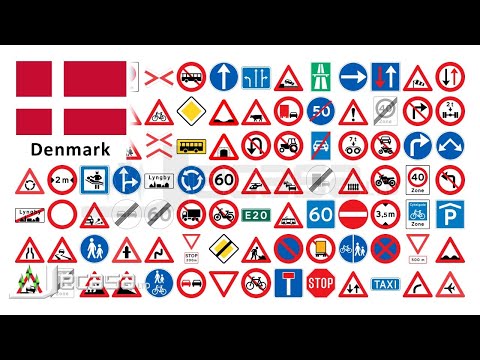 Traffic-Road Signs in Denmark (Copenhagen, Aarhus, Odense, Aalborg, Esbjerg) | English Vocabulary
