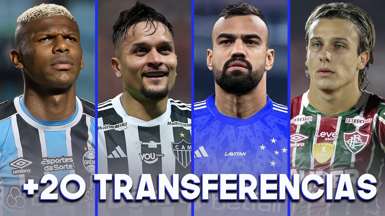 MERCADO DA BOLA 2025 | +20 TRANSFERÊNCIAS E ESPECULAÇÕES DO MERCADO DA BOLA DO FUTEBOL BRASILEIRO