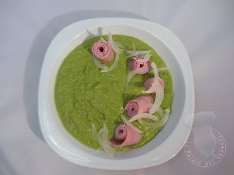Recette de soupe de petits pois et jambon