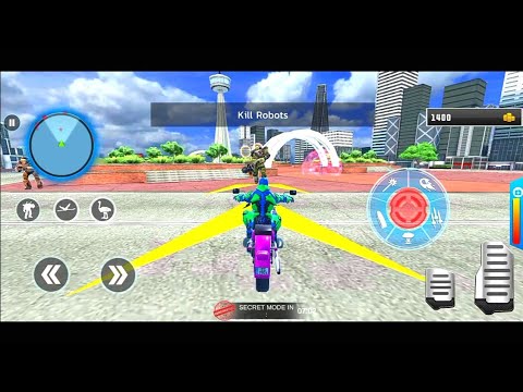 Flying Bike Ostrich Robot Game - Android Gameplay Part 2