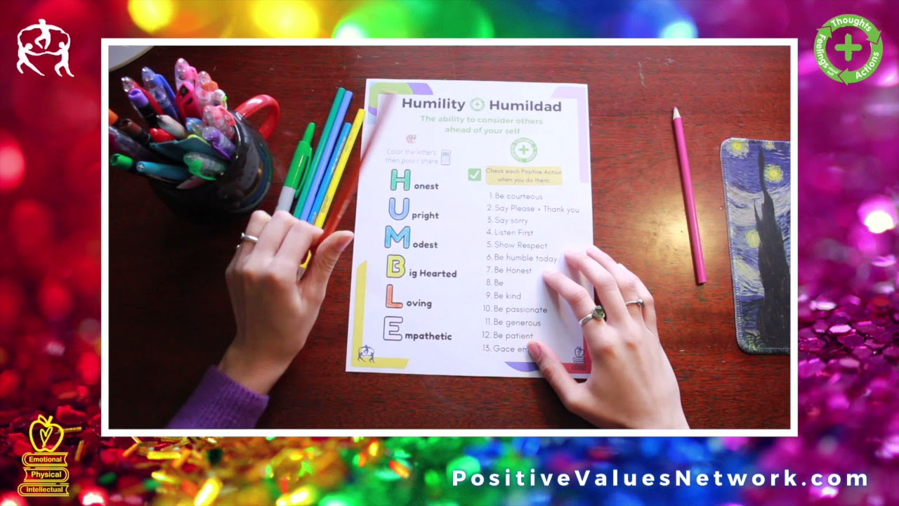 PositiveValuesNetwork.com Activity Week 28 HUMILITY/HUMILIDAD