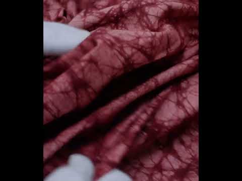 Abstract Red Batik Printed Khadi Cotton 105 GSM Handwoven Fabric 18 — video