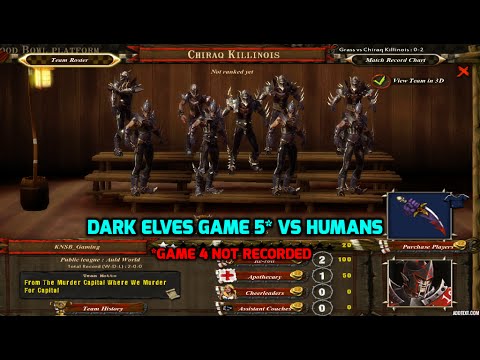 Blood Bowl Multiplayer Dark Elves | Game 5* | vs Humans (1/2)