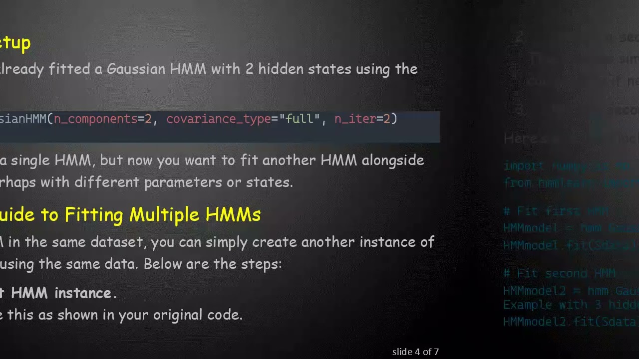 Fitting Multiple HMMs in a Single Dataset Using Python
