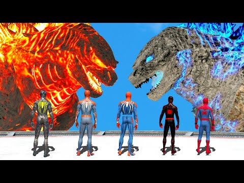 Team Spider Man VS Godzilla Army - Epic Battle