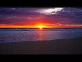 Purple Sky Beach Sunset With Soothing Ocean Waves Relaxing ASMR For Deep Sleep 3H In 4K