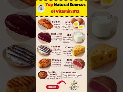 Top 10 Natural Sources of Vitamin B12 | Unlock Energy, Focus & Strong Immunity #healthyfood #foods