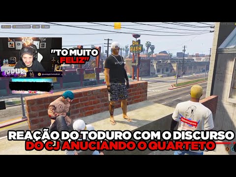 REAÇÃO DO TODURO COM O DISCURSO DO CJ ANUCIANDO O QUARTETO (FICOU MUITO FELIZ)