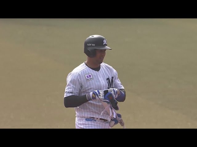 【1回裏】今日も技ありの一打!! マリーンズ・マーティンの2試合連続タイムリーですぐさま反撃!! 2022年3月13日 千葉ロッテマリーンズ 対 埼玉西武ライオンズ