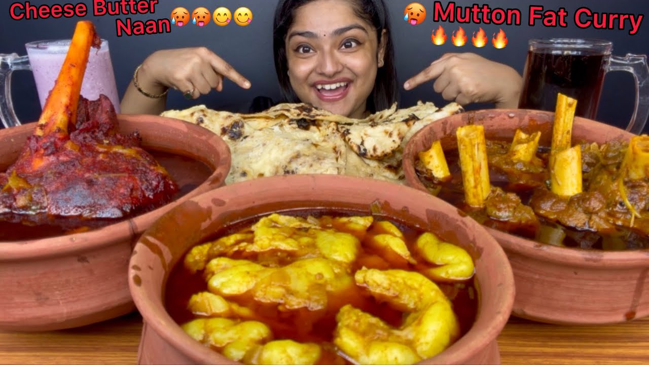 MUTTON RAAN CURRY, MUTTON FAT CURRY, MUTTON NALLI CURRY WITH CHEESE BUTTER NAAN & KERALA PAROTTA 