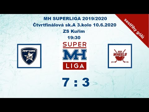MH SUPERLIGA 3. kolo čtvrt.skupiny A 2019/2020 Raptors vs Red Wheels 7:3 - sestřihy gólů